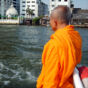 Buddhist monk on ship