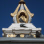 Buddhist stupa and pigeons