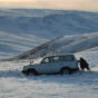 Car sunk in snow – Mongolia