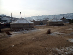 Yurts in cemetery of Ulaanbaatar