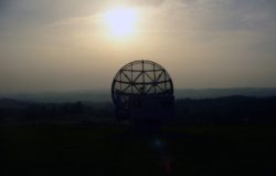 Radio-telescope at night