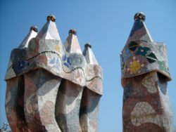 Mosaic chimneys of Casa Batllo