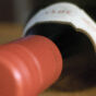 Red wine bottle close-up