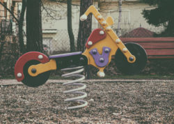 Motorbike on children playground