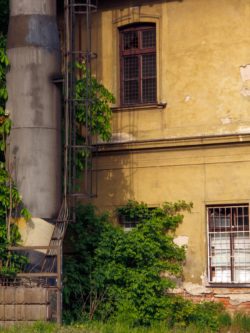 Old railway station building