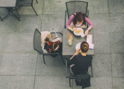 Two women in restaurant