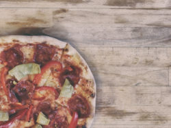 Pizza on Wooden Table