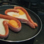 Valentine Food – Sausages In the Shape of a Heart With Eggs