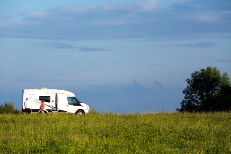 Caravan on the meadow