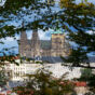 View of the Prague Castle through the trees