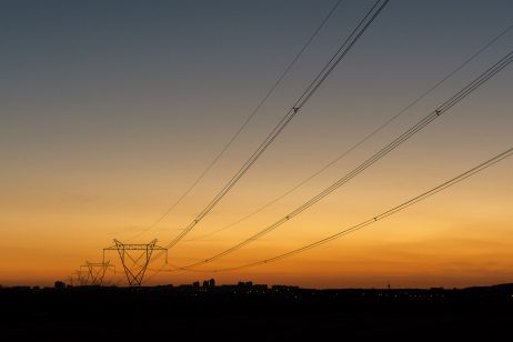 Power line at sunset