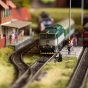 Model Trains and Station Close Up