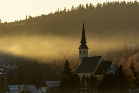 Church in the Evening Mist