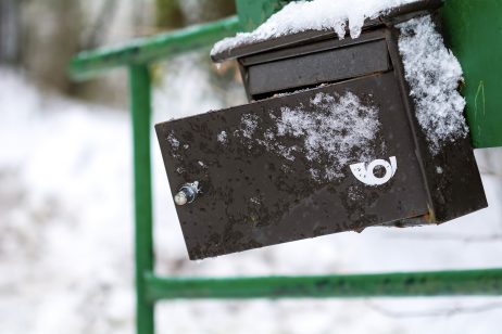 Open Mailbox in Winter