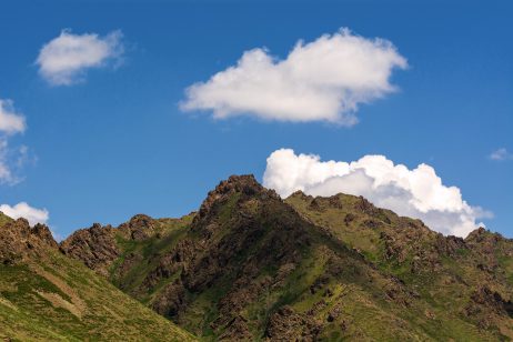 Mountain and Blue Sky with Clouds