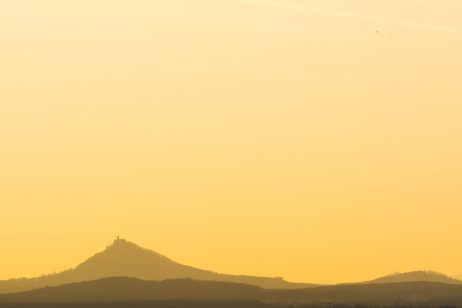 Silhouette of Hills at Sunset