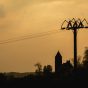 Silhouette of the Church and Power Lines