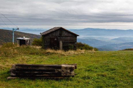 Old Wooden Log Cabin in the Mountains